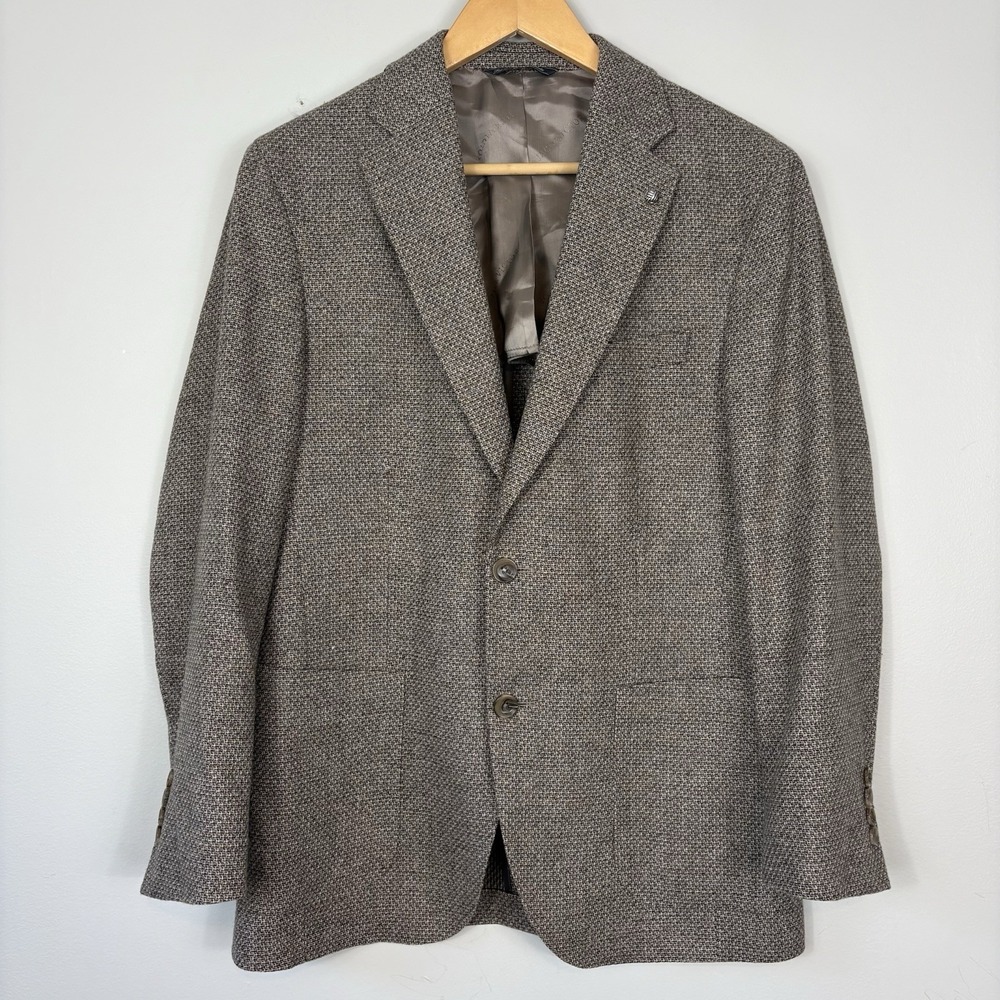 $948 Jack Victor Morton SPJ Blazer 40R Unconstructed Wool Cashmere Tan Textured